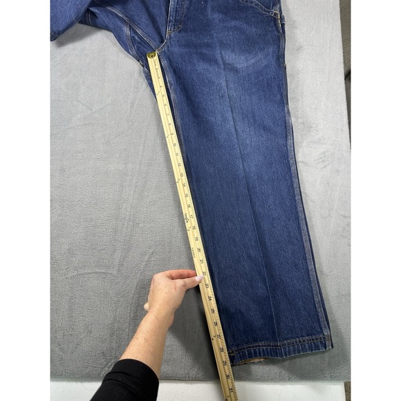 Duluth Trading Co. Carpenter Jeans Men 40x30 Tag 38W Blue Denim Double Knee - Picture 7 of 7